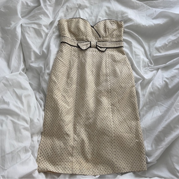 Nanette Lepore | Y2K Embroidered Polka Dot Wiggle Dress - Picture 2 of 5